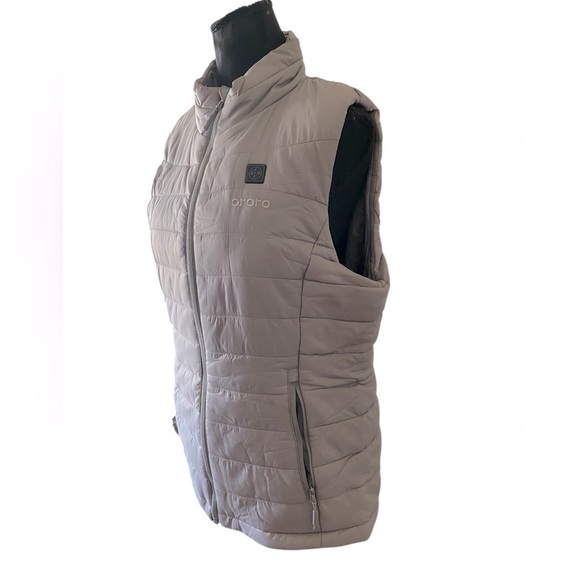 ORORO Quilted Heated Best Grey Medium Water Resistant Zip Front/Pockets NWT - Picture 7 of 17
